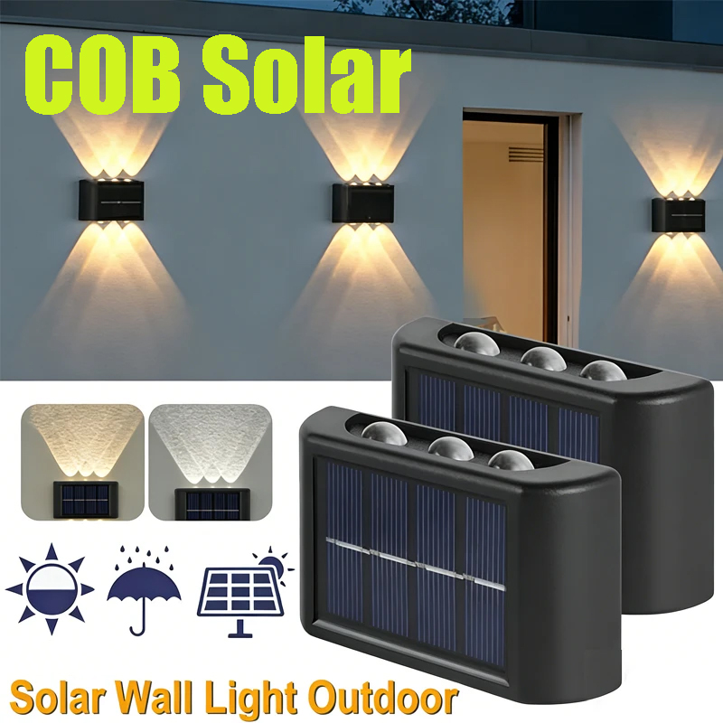 Solar Garden Light - Lâmpada Solar COB para Parede, à