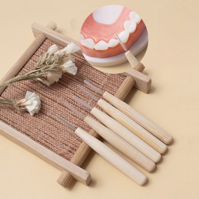 Bamboo Toothbrush - 2 pçs bambu interdental escovação lacunas