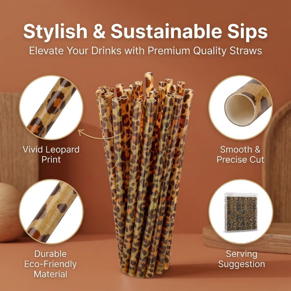 Reusable Straw - Canudos de Plástico Reutilizáveis com Estampa